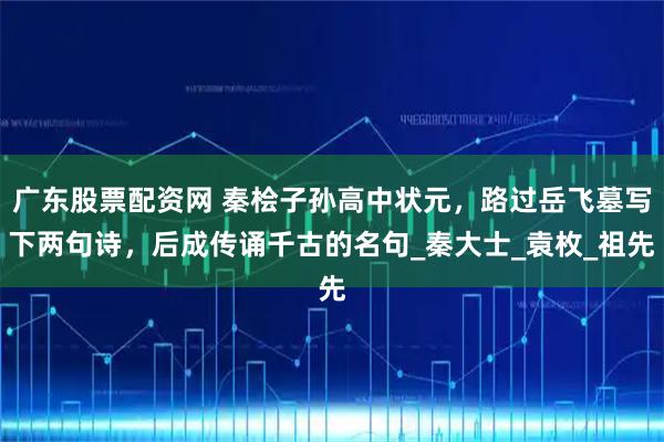 广东股票配资网 秦桧子孙高中状元，路过岳飞墓写下两句诗，后成传诵千古的名句_秦大士_袁枚_祖先
